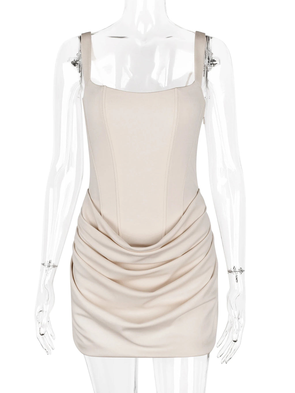 Alina Ruched Backless Spaghetti-Strap Mini Dress