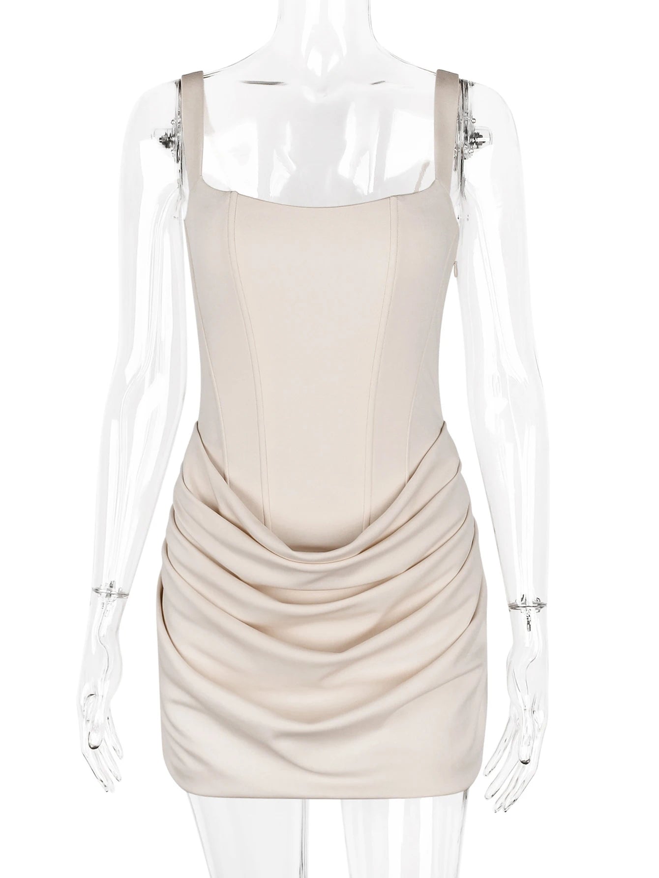 Alina Ruched Backless Spaghetti-Strap Mini Dress