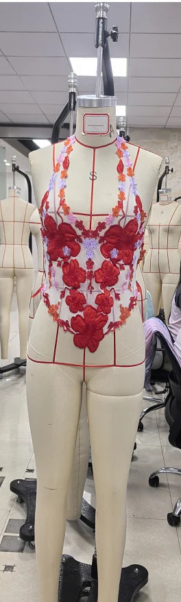 Mirella Floral Sheer Halter Tank Top One-piece Secondary image