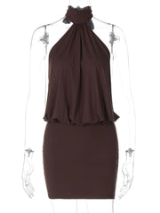 Isabella Halter Drape Mini Dress