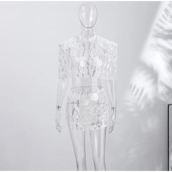 Seraphina Sequin Sheer Top & Mini Skirt Collection