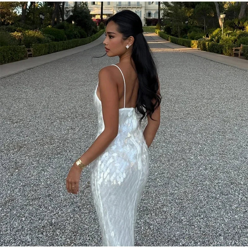 Seraphina Sequin V-Neck Maxi Dress