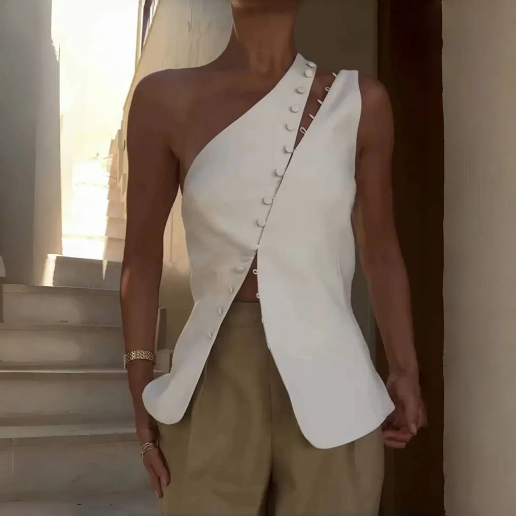 Calliope Asymmetrical Cutout Top One-piece
