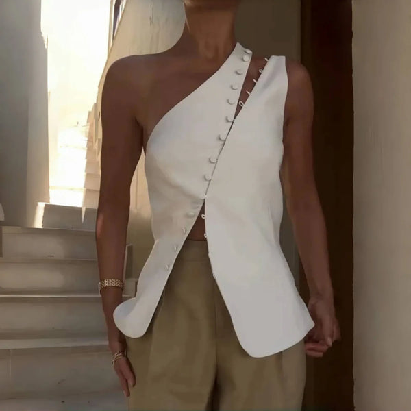 Calliope Asymmetrical Cutout Top One-piece