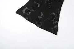 Isabella Spaghetti Strap Floral Embroidered Bodycon Maxi Dress