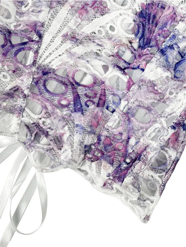 Nadia Tie-Dye Backless Corset Crop Top