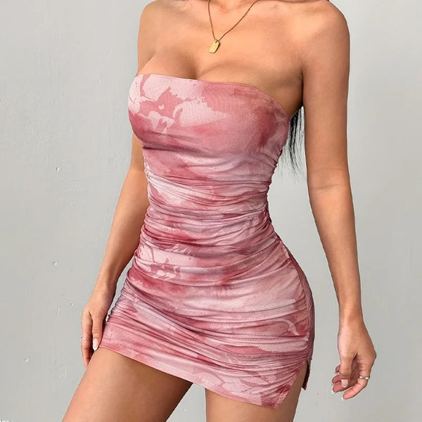 Talia Printed Spaghetti-Strap Mini Dress
