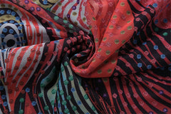 Aria Sunset Swirl Halter Mesh Maxi Dress