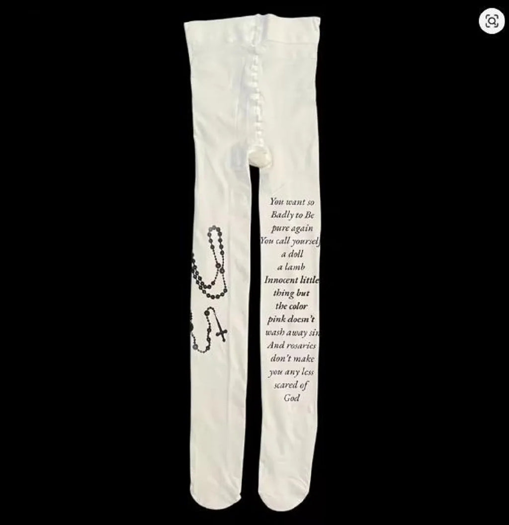 Vesper Punk-Letter Graphic Pantyhose