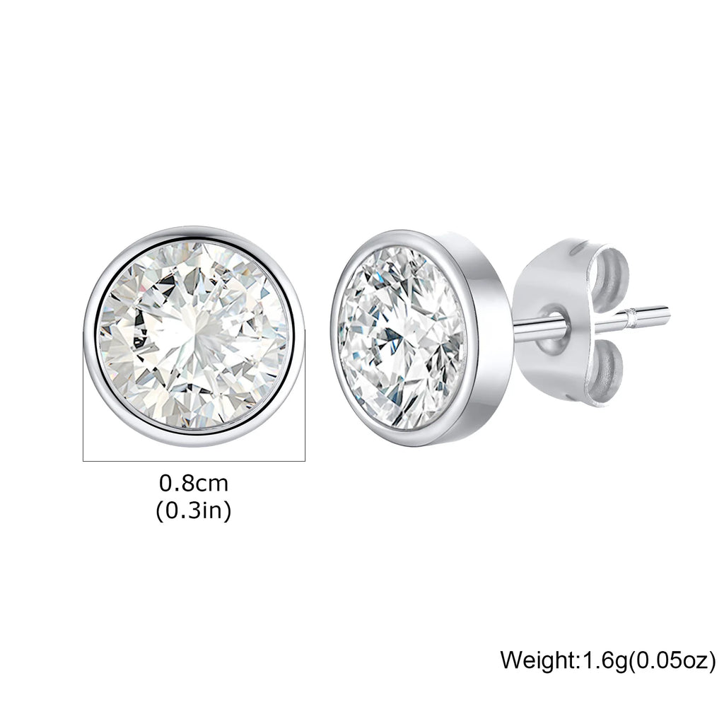 Sienna Stainless-Steel Zircon Earring Collection