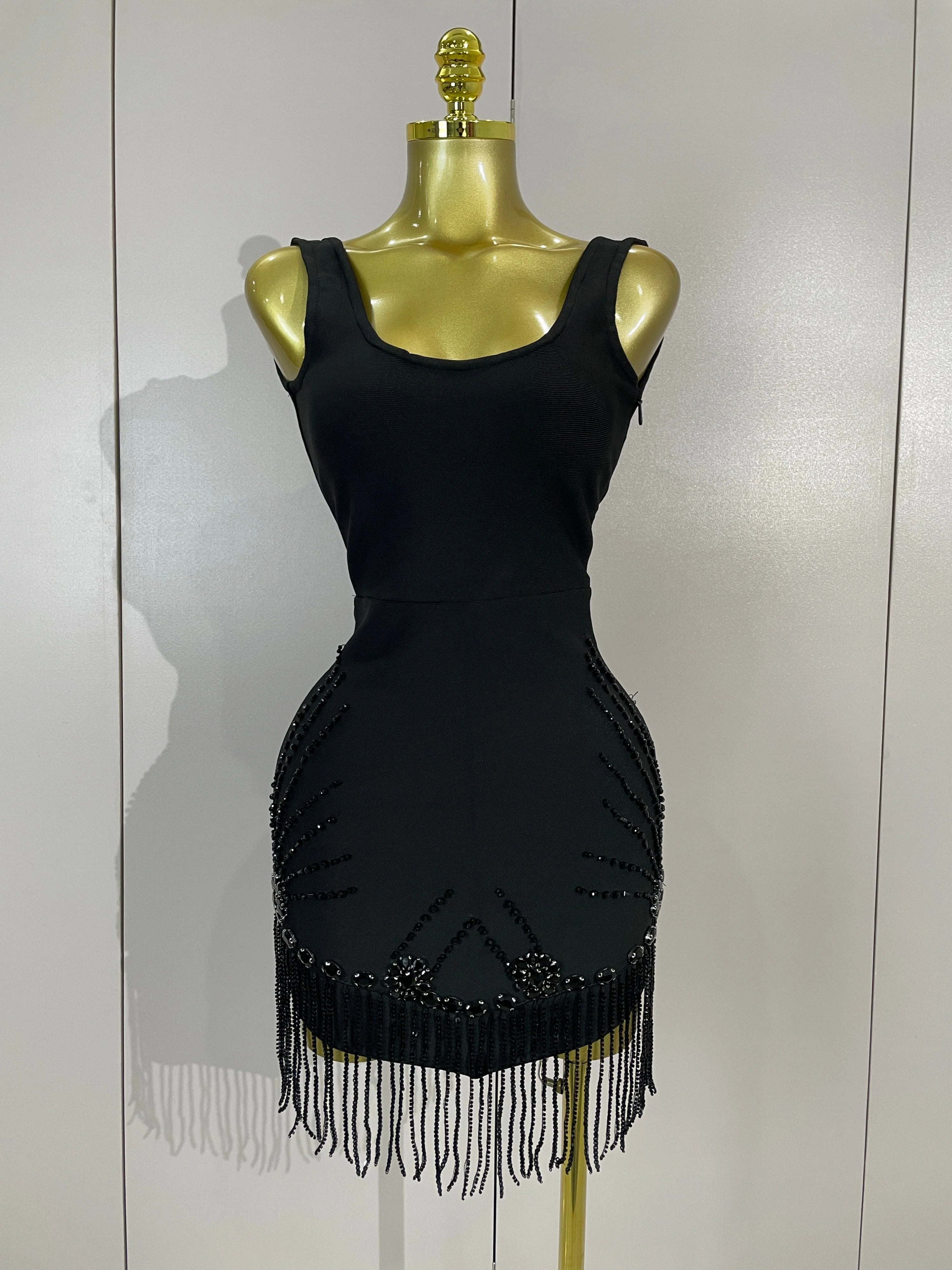 Briseis Beaded Tassel Backless Mini Dress Main image