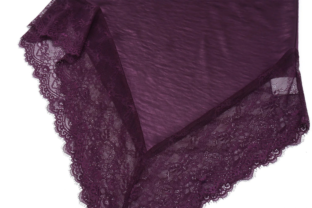 Violetta Lace Satin Asymmetrical Midi Skirt Set Two-piece