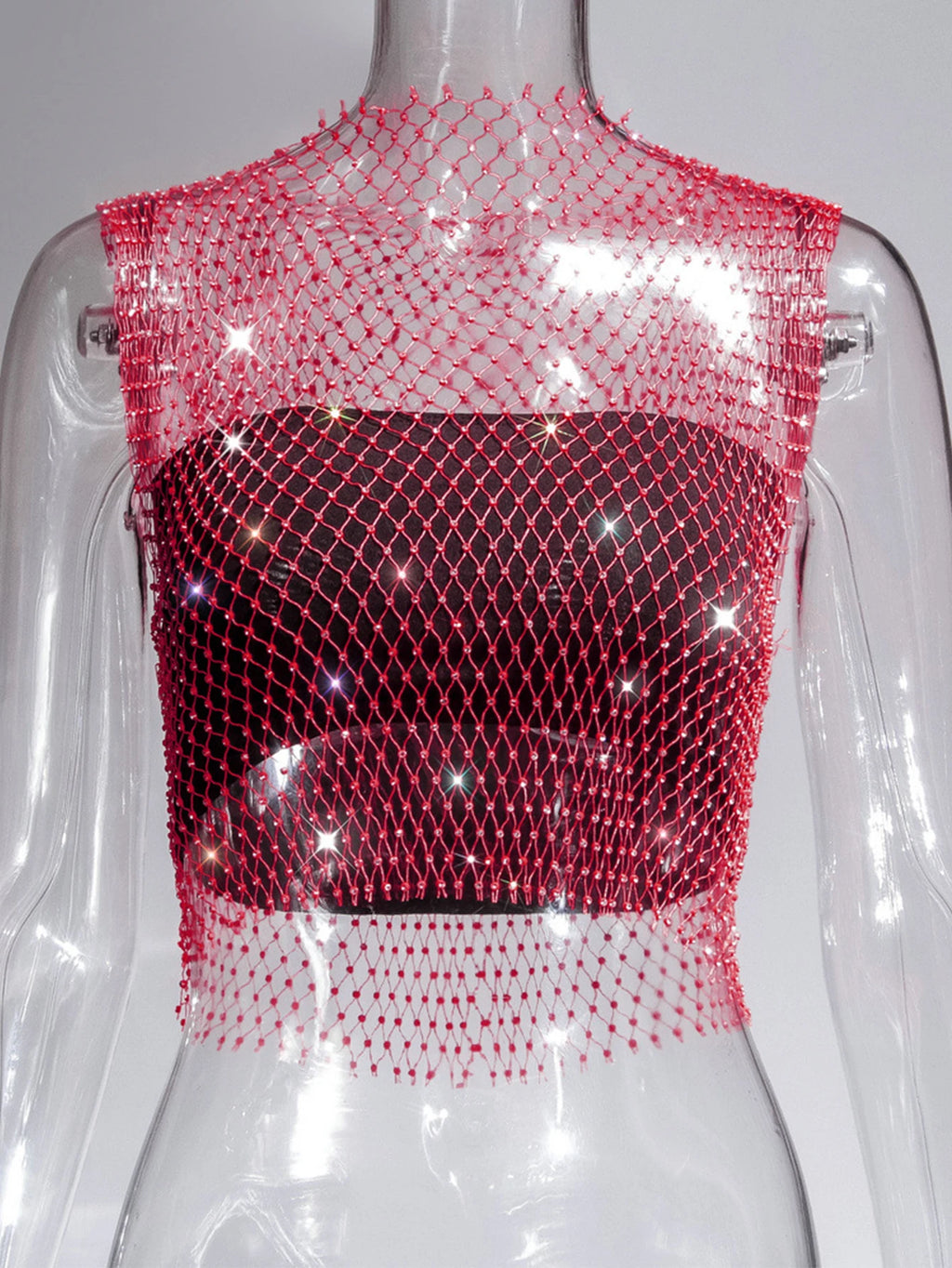 Naomi Rhinestone Mesh Festival Top