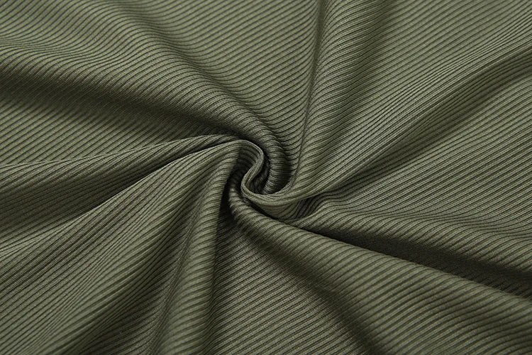 Luna Olive Crossback Ribbed Crop Top