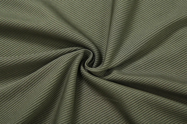 Luna Olive Crossback Ribbed Crop Top
