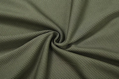 Luna Olive Crossback Ribbed Crop Top