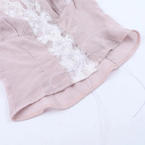 Camila Lace Deep V Two-Piece Skirt-Set