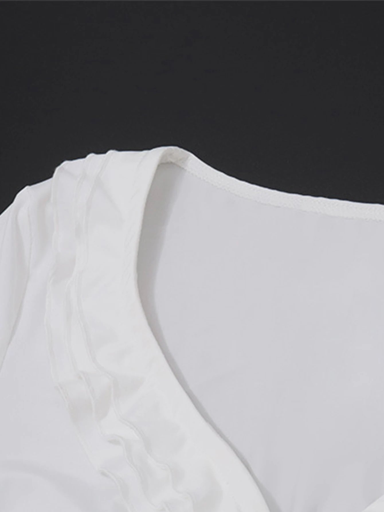 Ivette White Ruffle V-Neck Long-Sleeve Mini Dress