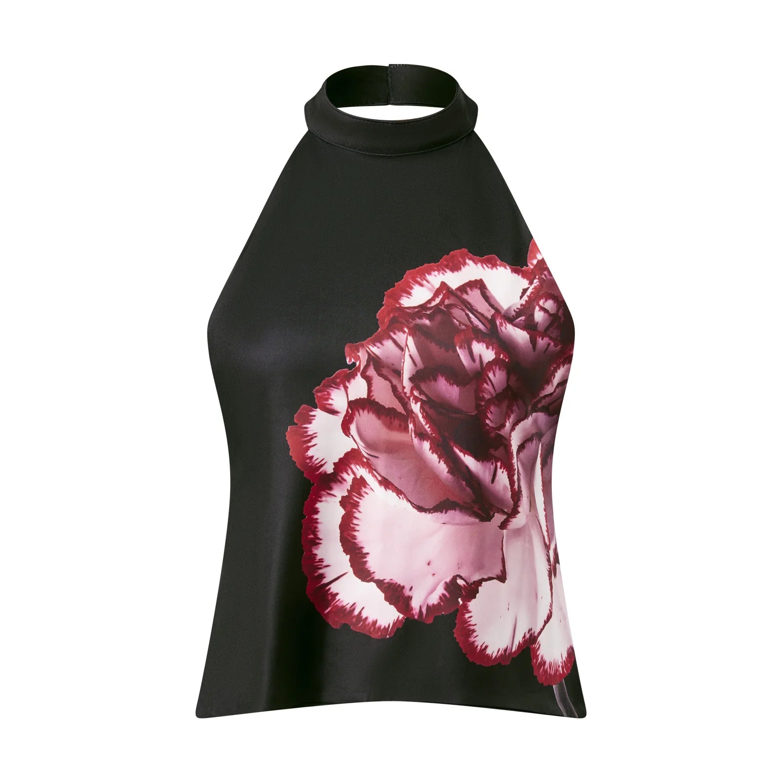 Mara Floral Print Halter Backless Boho Cami Top