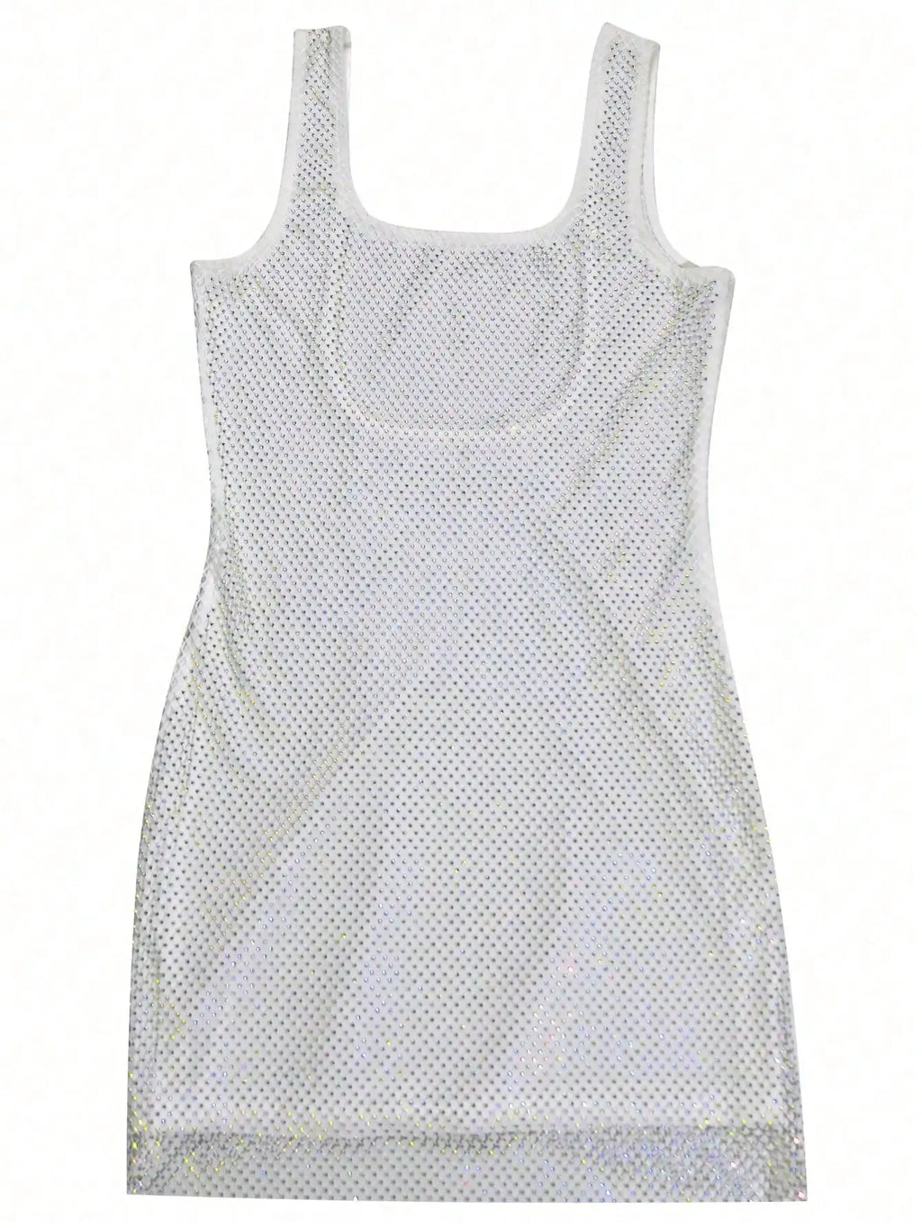 Luxe Sparkle Silver Rhinestone Bodycon Dress