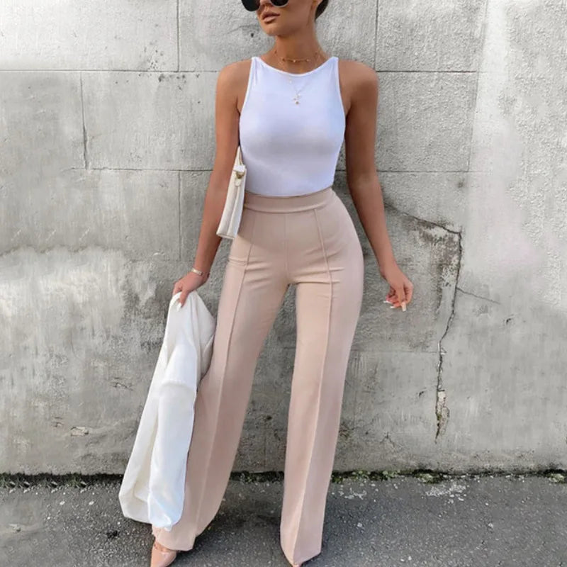 Harper Solid Bell-Bottom Pants Apparel One-piece Main image