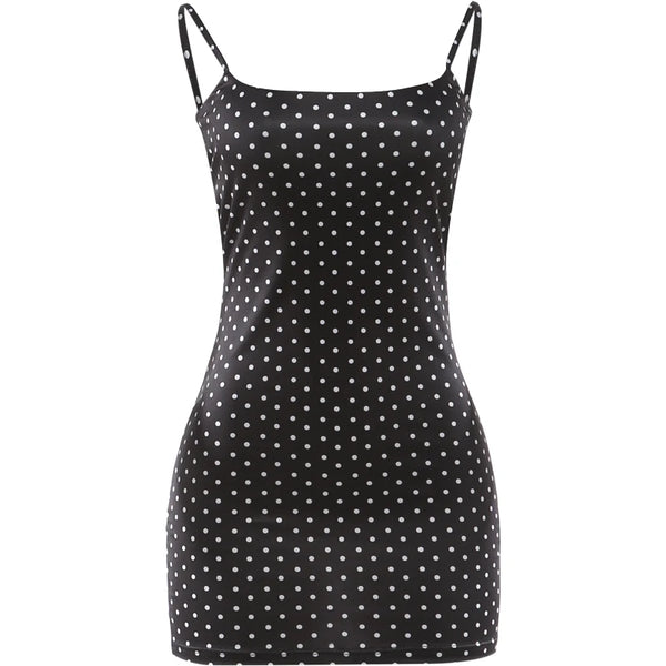 Sabeline Polka-Dot Strappy Backless Bodycon Cami Mini Dress
