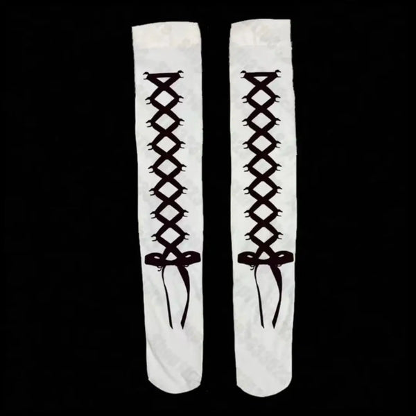 Riot Graphic Punk Thigh-High Socks