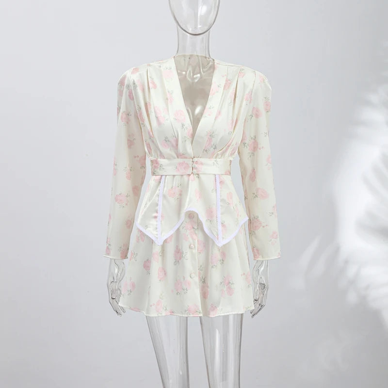 Adeline Elegant Long-Sleeve Mini Dress