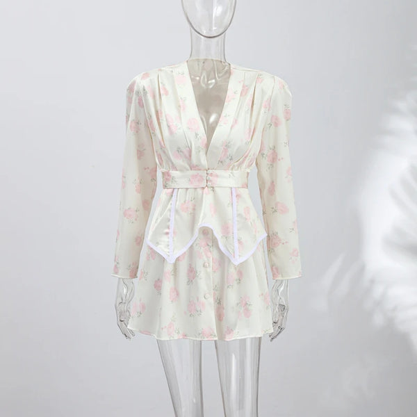 Adeline Elegant Long-Sleeve Mini Dress