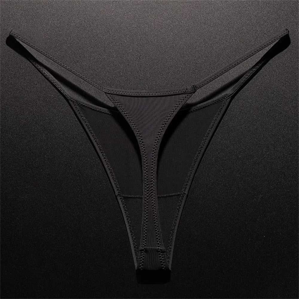 High Slit Spring/Summer New Leopard Print Thong for Women Sexy Ice Silk Seamless Underwear One-piece Fitness Plus Size G-strings