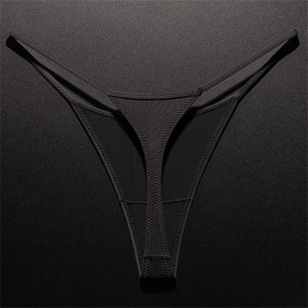 High Slit Spring/Summer New Leopard Print Thong for Women Sexy Ice Silk Seamless Underwear One-piece Fitness Plus Size G-strings