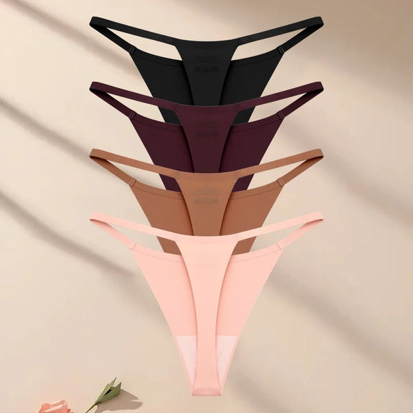 Silque Seamless G-String Panty Pack Lingerie 4-piece