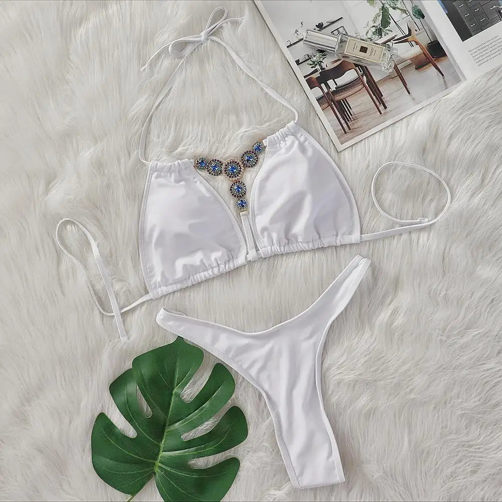 Dahlia Rhinestone String Bikini Two-piece