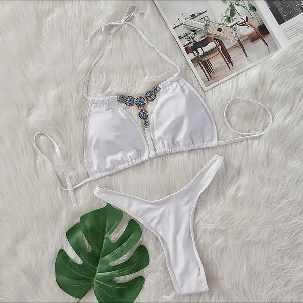 Dahlia Rhinestone String Bikini Two-piece