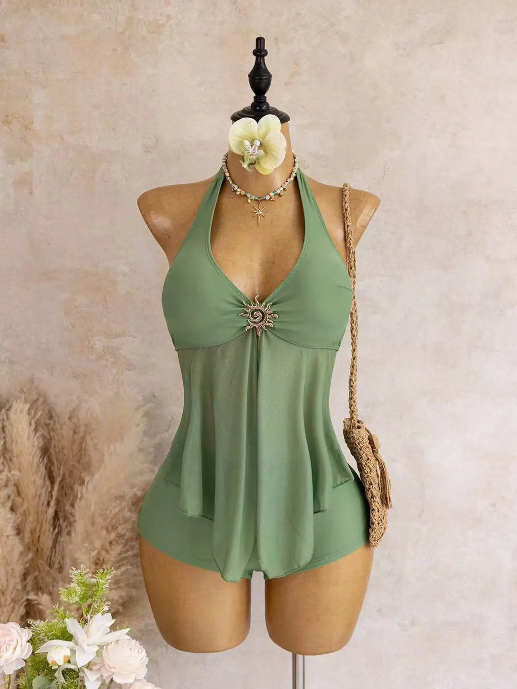 Solara Mesh High-Waist Bikini Two-piece