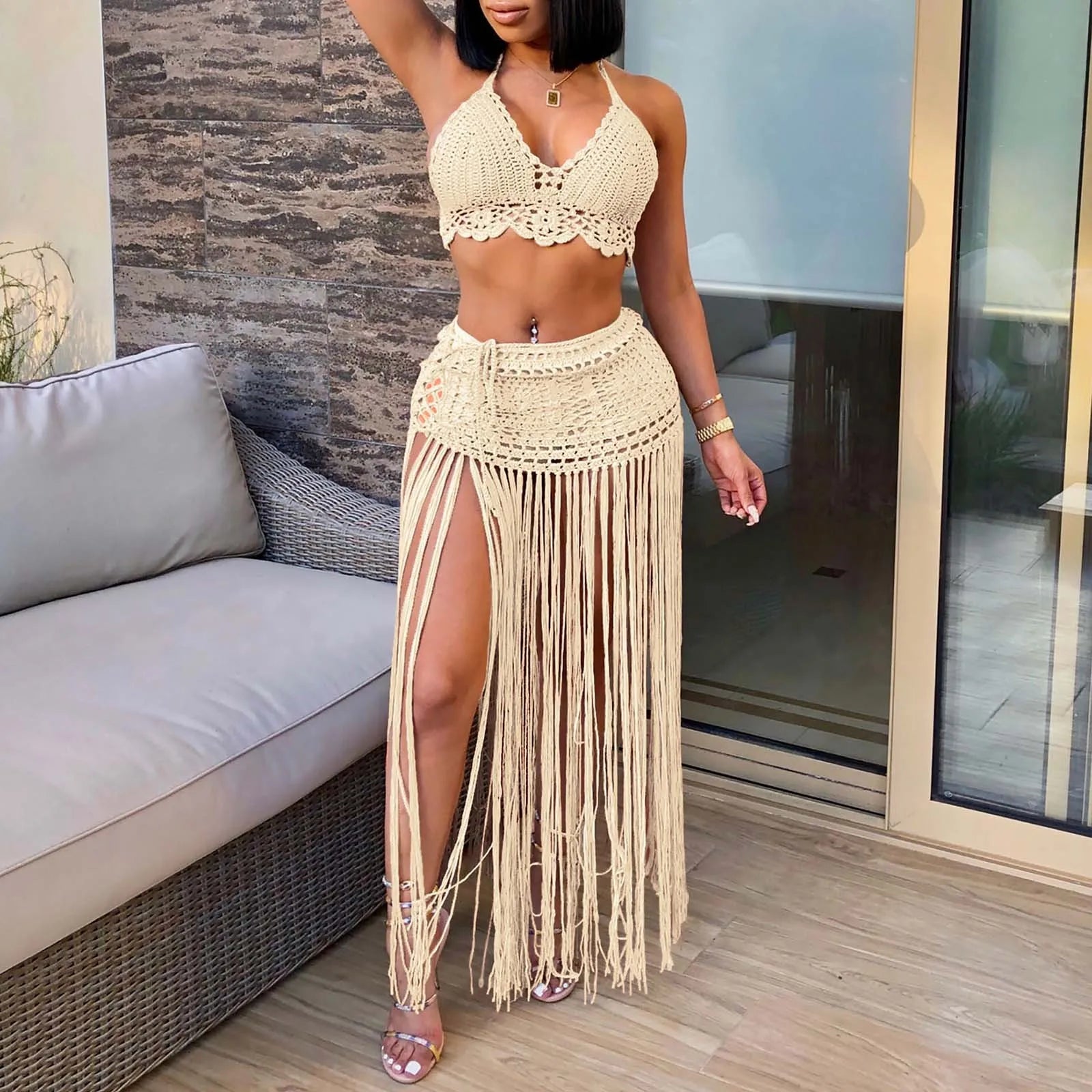 Aria Knit Tassel Beach Cover-Up One-piece Main image