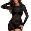 Freya Hollow-Out Fishnet Lingerie Dress