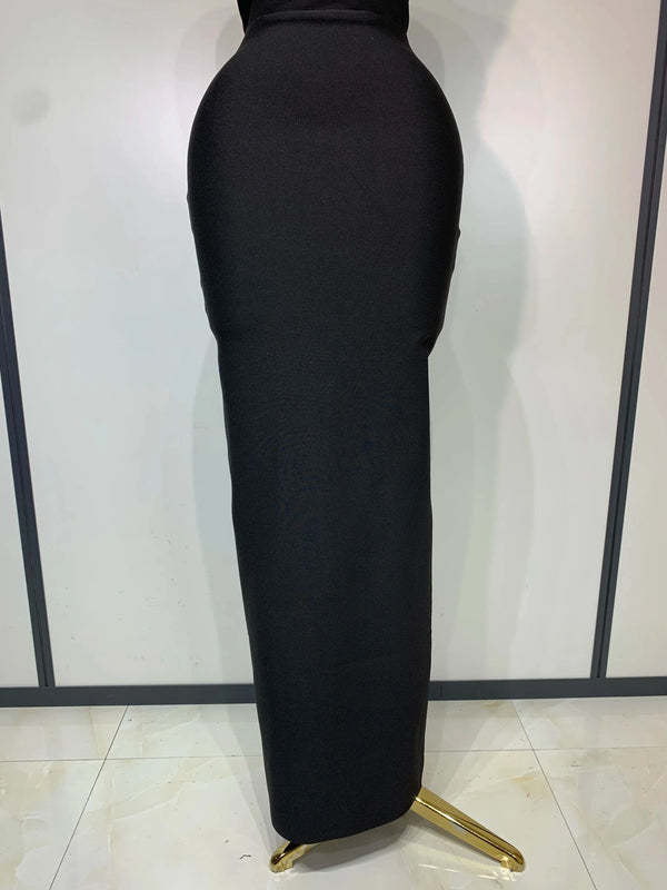 Ornella Scalloped Cutout Halter Bandage Maxi Dress