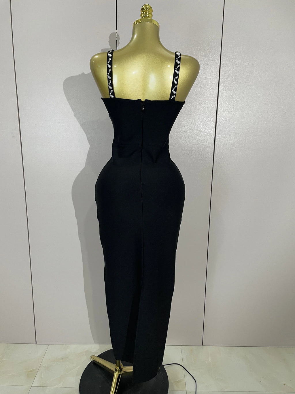 Primrose Beaded Backless Bandage Maxi Dress