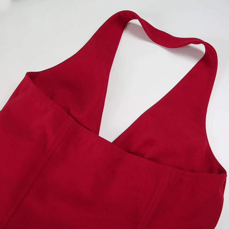 Xanthe Zipper Halter Crop Top One-piece