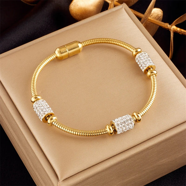Nerissa Zirconia Beaded Snake-Chain Bracelet