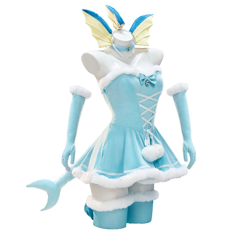Liora Hooded Fur-Trim Cape & Lace-Up Velvet Cosplay Costume Set