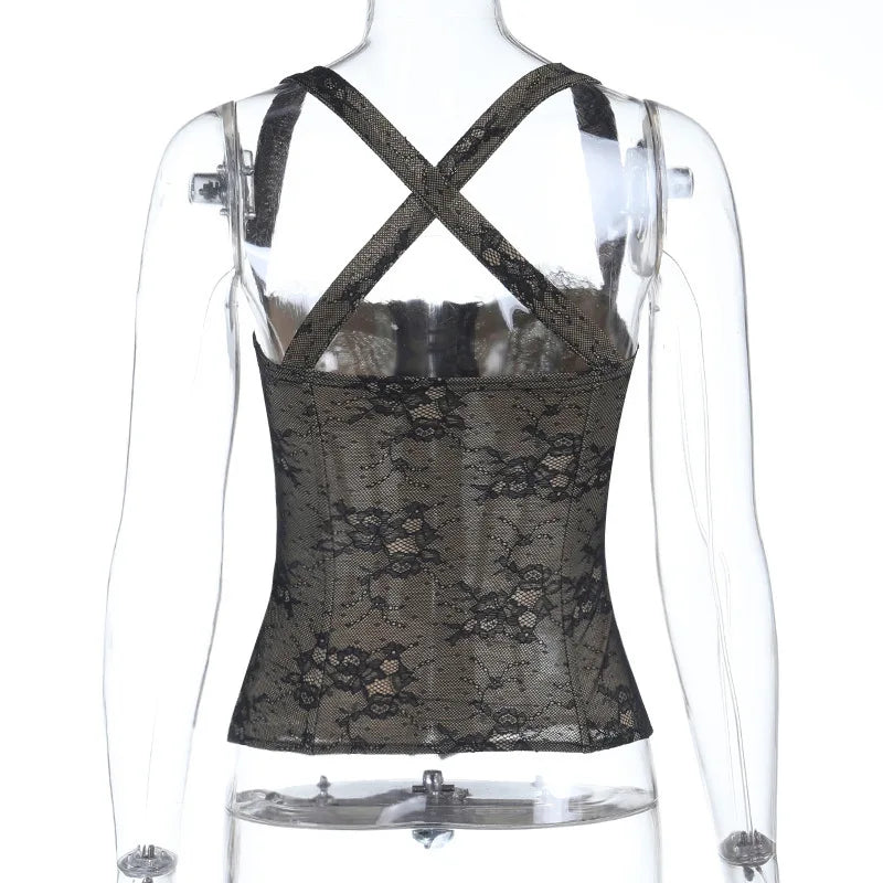 Aveline Lace Corset Cami Top One-piece