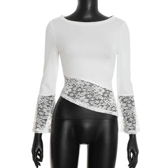 Alina Ivory Lace Flare Sleeve Top