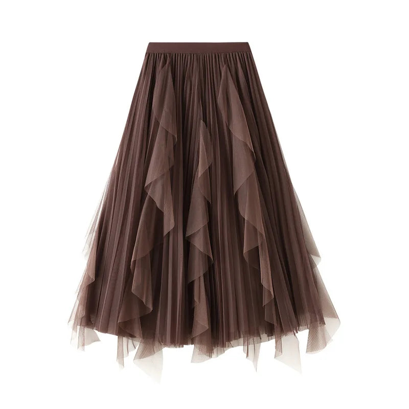 Kiara A-Line Mesh Midi Skirt One-piece