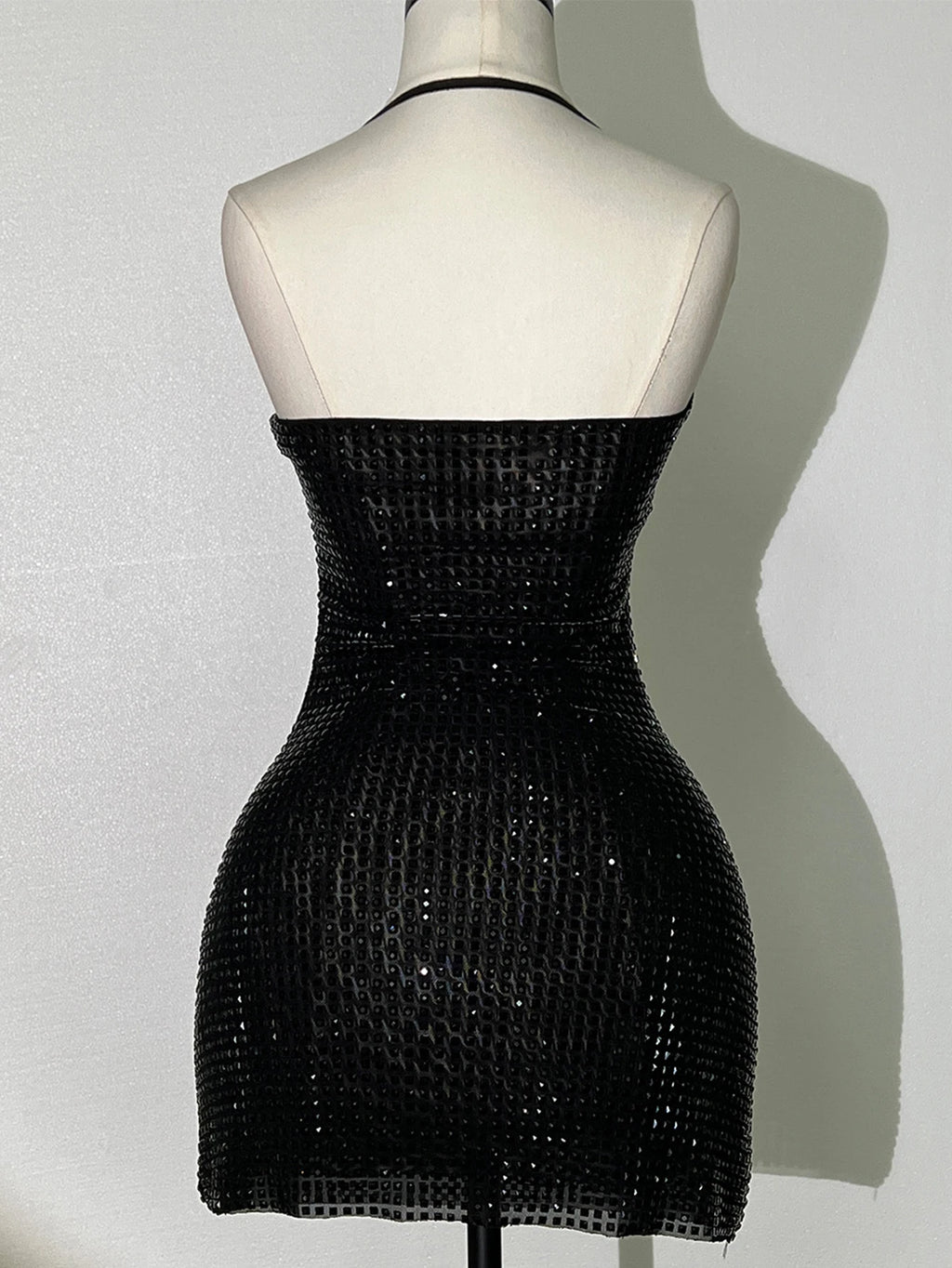 Aurelia Rhinestone Backless Bodycon Mini Dress