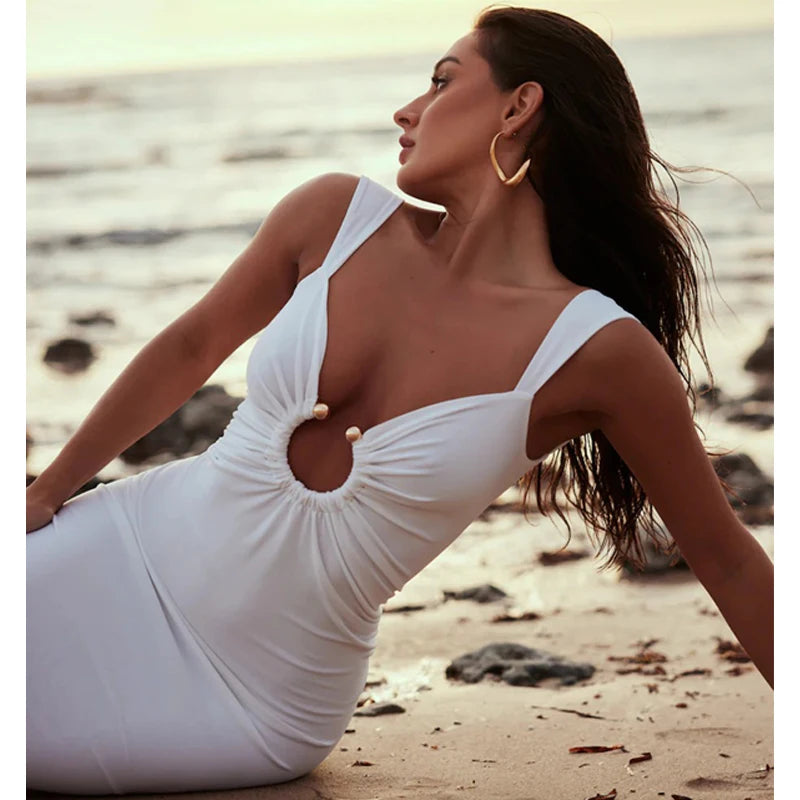 Marina Ring-Cutout Backless Maxi Dress