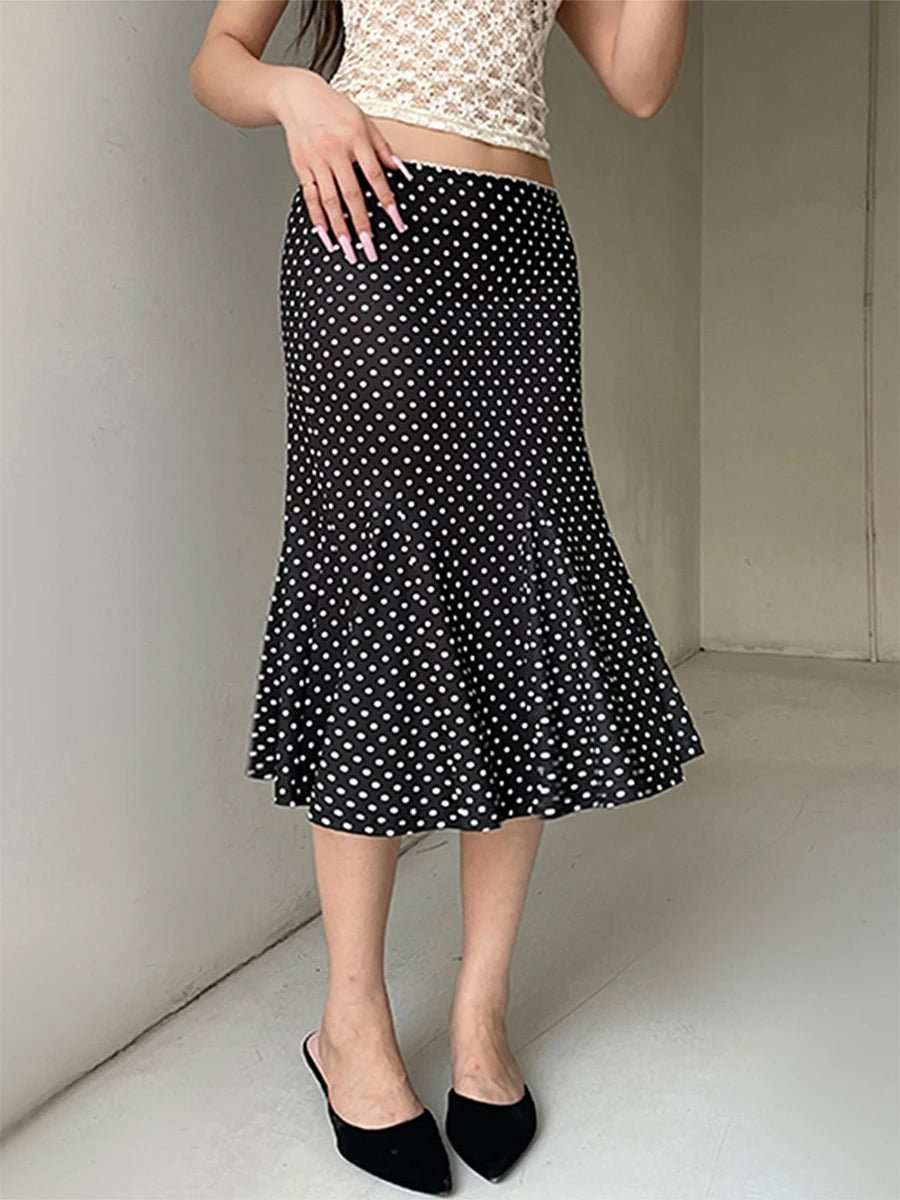 Noelle Polka Dot Midi Skirt One-piece