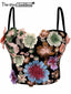 Sexy halter corset crop top women clothing 2026 summer cropped flower bustier bra tank top hotwife rave outfits club party tops