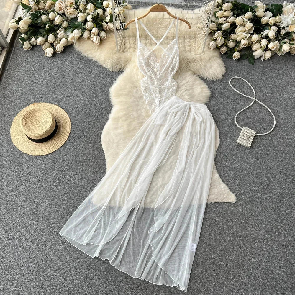 Bellamy Bow Lace-Up Lingerie Set
